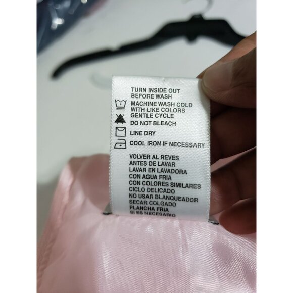 George pink and white polka dot side belt with a bow, formal dress, size 4 - Picture 7 of 7